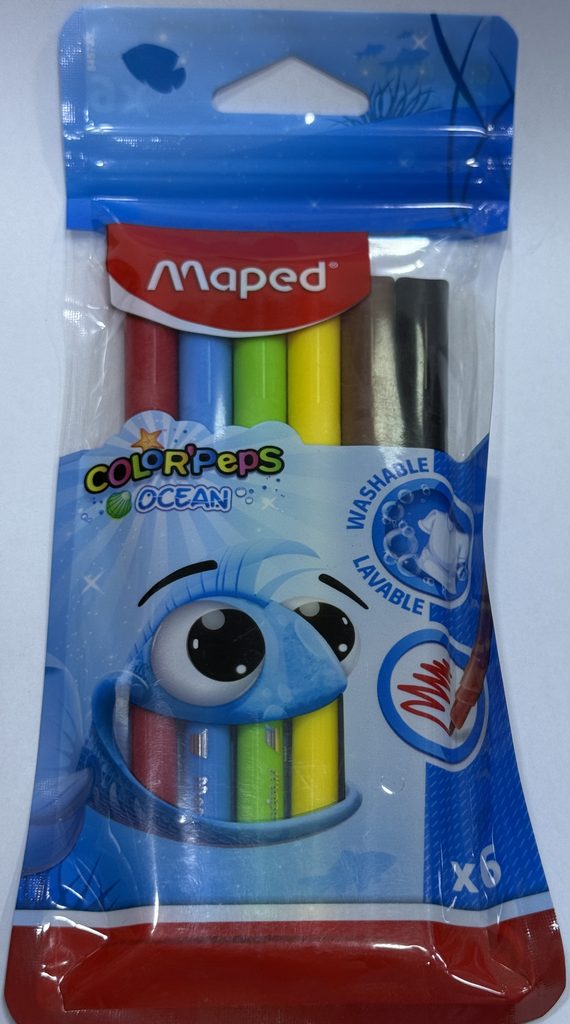 Crayons de couleurs Maped Lavable 6 couleurs 